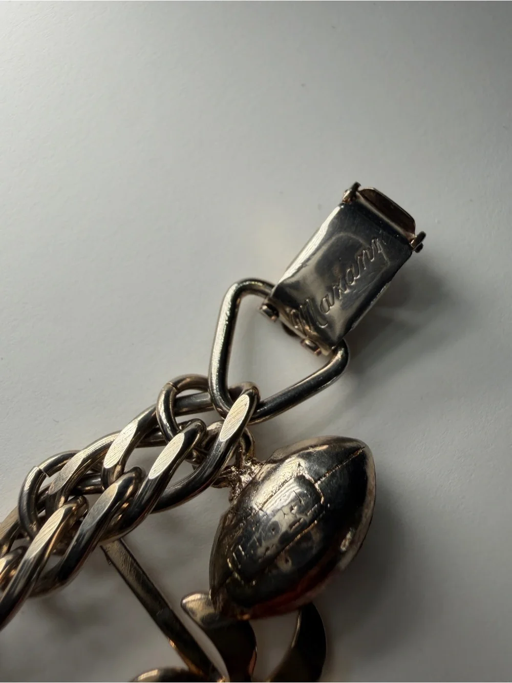Vintage 1950s Gold Tone Charm Bracelet Keys Diary Globe Mid Century Estate